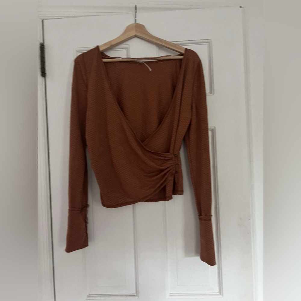Free People Penny Mesa Combo Womans Wrap Front Top